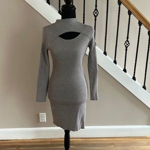 Grey sweater dress